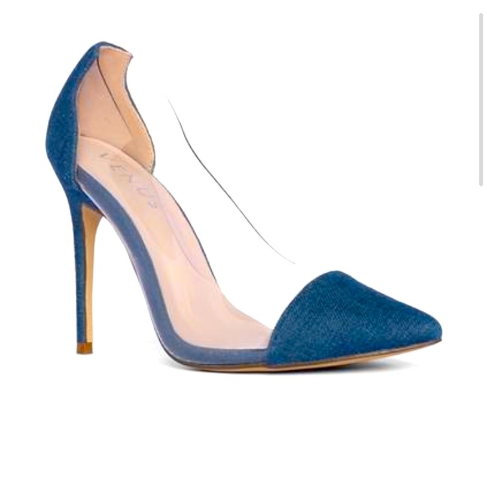 Clear and Jean Venus Pumps